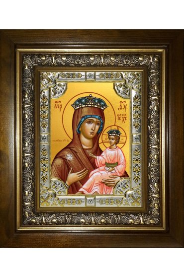 Икона Божья Матерь Всеблаженная, 18x24 см, со стразами, в деревянном киоте, арт вк-5227