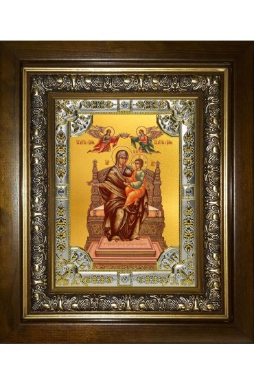 Икона Божьей Матери Домостроительница, 18x24 см, со стразами, в деревянном киоте, арт вк-5230