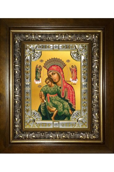 Икона Божья Матерь Киккская, 18x24 см, со стразами, в деревянном киоте, арт вк-5234