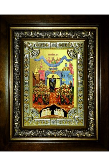Икона Божьей Матери Непроходимая дверь, 18x24 см, со стразами, в деревянном киоте, арт вк-5239