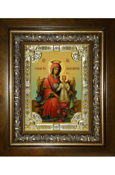 Икона Божья Матерь Неувядаемая роза, 18x24 см, со стразами, в деревянном киоте, арт вк-5240