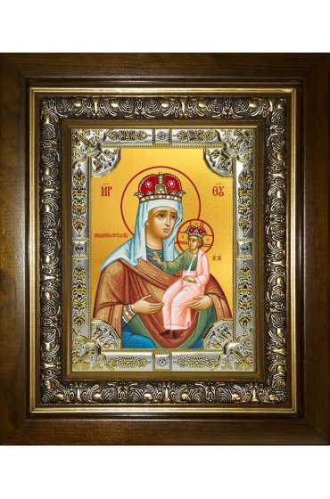 Икона Божья Матерь Новодворская, 18x24 см, со стразами, в деревянном киоте, арт вк-5242