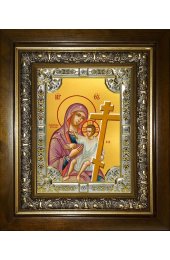 Икона Божьей Матери Новоникитская, 18x24 см, со стразами, в деревянном киоте, арт вк-5243