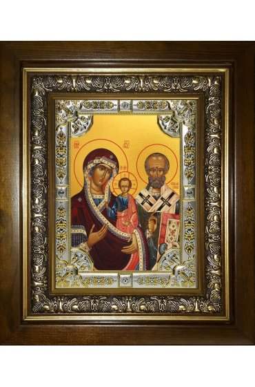 Икона Божьей Матери Оковецкая (Ржевская), 18x24 см, со стразами, в деревянном киоте, арт вк-5246