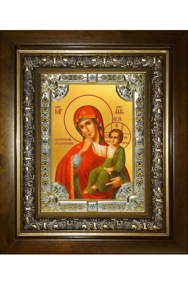 Икона Божья Матерь Отрада и Утешение, 18x24 см, со стразами, в деревянном киоте, арт вк-5248