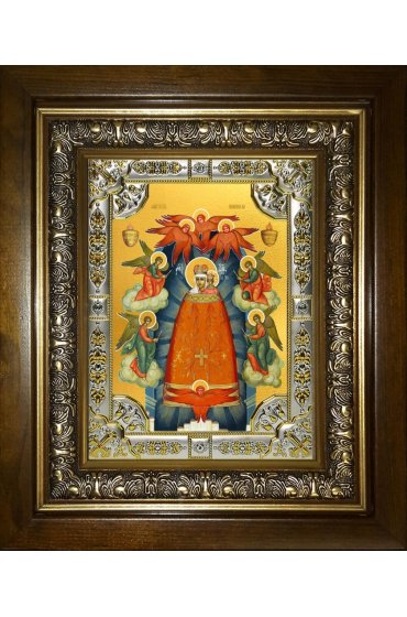 Икона Божьей Матери Прибавление Ума, 18x24 см, со стразами, в деревянном киоте, арт вк-5251