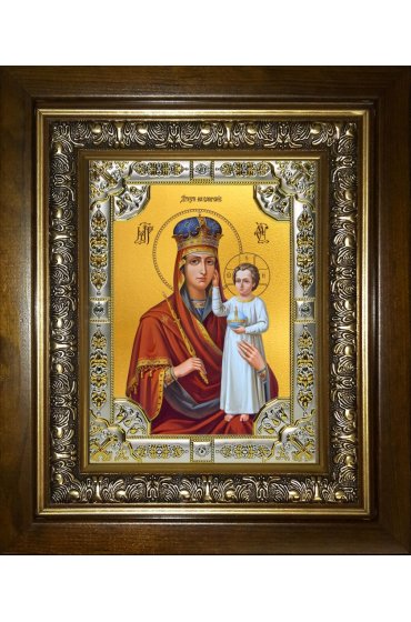 Икона Божья Матерь Призри на смирение, 18x24 см, со стразами, в деревянном киоте, арт вк-5252
