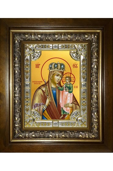 Икона Божья Матерь Призри на смирение, 18x24 см, со стразами, в деревянном киоте, арт вк-5253