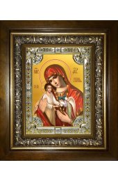 Икона Божья Матерь Скорбящая о младенцах, во чреве убиенных, 18x24 см, со стразами, в деревянном киоте, арт вк-5257