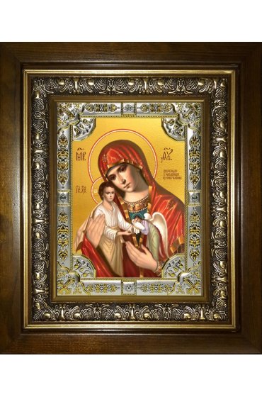 Икона Божья Матерь Скорбящая о младенцах, во чреве убиенных, 18x24 см, со стразами, в деревянном киоте, арт вк-5257