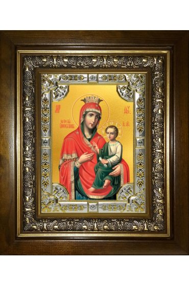 Икона Божья Матерь Скоропослушница, 18x24 см, со стразами, в деревянном киоте, арт вк-5258