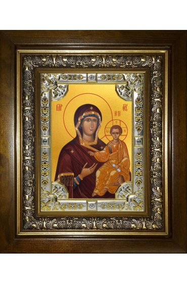 Икона Смоленская Божья Матерь, 18x24 см, со стразами, в деревянном киоте, арт вк-5262