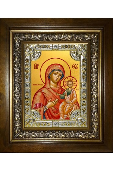 Икона Смоленская Божья Матерь, 18x24 см, со стразами, в деревянном киоте, арт вк-5263