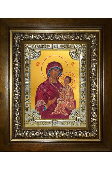 Икона Божьей Матери Хлебная (Хлебенная), 18x24 см, со стразами, в деревянном киоте, арт вк-5285