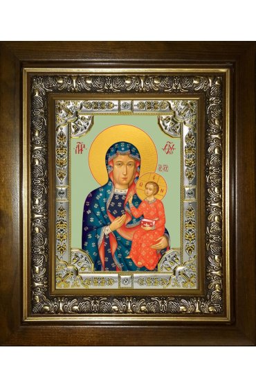 Икона Божья Матерь Ченстоховская, 18x24 см, со стразами, в деревянном киоте, арт вк-5289