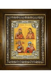 Икона Божьей Матери Четырехчастная, 18x24 см, со стразами, в деревянном киоте, арт вк-5294