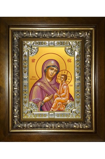 Икона Божьей Матери Югская, 18x24 см, со стразами, в деревянном киоте, арт вк-5298