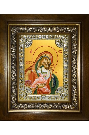 Икона Божьей Матери Яхромская, 18x24 см, со стразами, в деревянном киоте, арт вк-5301