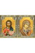 Икона Складень Спаситель Божья Матерь Казанская, серебро 18 х 24 со стразами, арт вк-5352-3103 Икона Складень Спаситель Божья Матерь Казанская, серебро 18 х 24 со стразами, арт вк-5352-3103