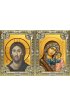 Икона Складень Спаситель Божья Матерь Казанская, серебро 18 х 24 со стразами, арт вк-5355-3128 Икона Складень Спаситель Божья Матерь Казанская, серебро 18 х 24 со стразами, арт вк-5355-3128