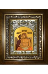 Икона Не Рыдай Мене Мати, 14x18 см, в деревянном киоте 20х24 см, арт вк-5409