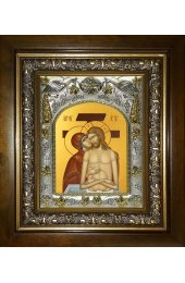 Икона Не Рыдай Мене Мати, 14x18 см, в деревянном киоте 20х24 см, арт вк-5410