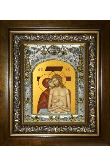 Икона Не Рыдай Мене Мати, 14x18 см, в деревянном киоте 20х24 см, арт вк-5410