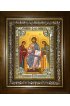 Икона Спас на Престоле (Деисус), 18x24 см, со стразами, в деревянном киоте, арт вк-5448