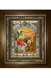 Икона Рождество Пресвятой Богородицы, 14x18 см, в деревянном киоте 20х24 см, арт вк-5483