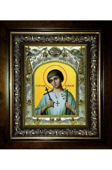 Икона Артемий Веркольский, 14x18 см, в деревянном киоте 20х24 см, арт вк-5518