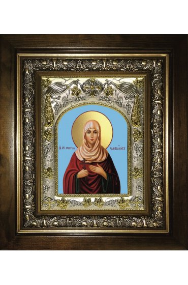 Икона Христина (Кристина) Лампсакийская, 14x18 см, в деревянном киоте 20х24 см, арт вк-5520