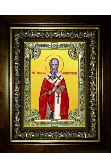 Икона Максим Патриарх Константинопольский, 18x24 см, со стразами, в деревянном киоте, арт вк-5524