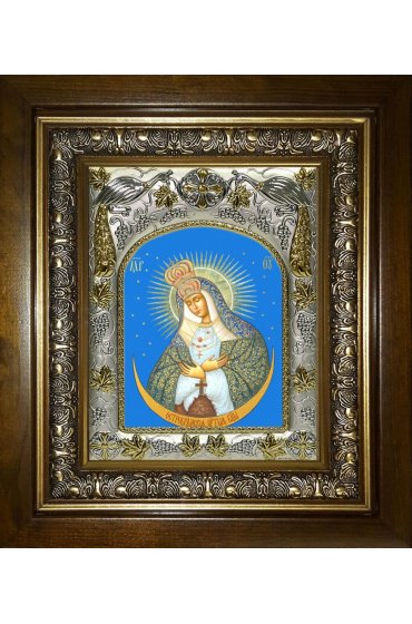 Икона Остробрамская Божья Матерь, 14x18 см, в деревянном киоте 20х24 см, арт вк-5560