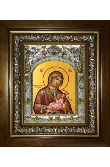 Икона Божья Матерь Млекопитательница, 14x18 см, в деревянном киоте 20х24 см, арт вк-5562