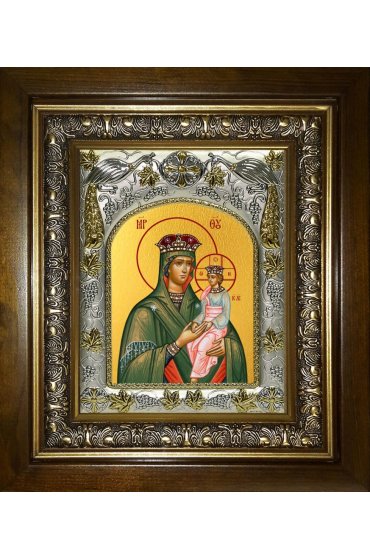 Икона Божья Матерь Споручница грешных, 14x18 см, в деревянном киоте 20х24 см, арт вк-5563