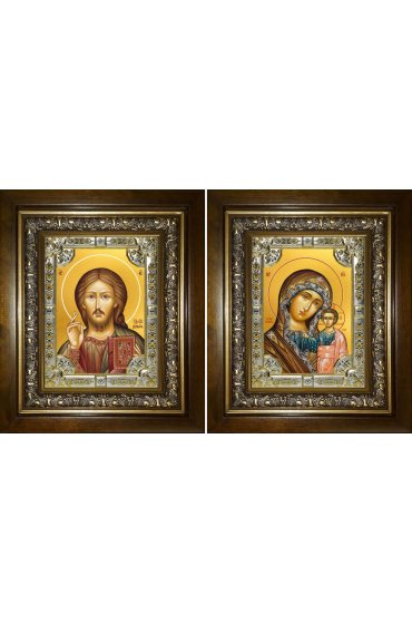 Икона Складень Спаситель Божья Матерь Казанская, 18x24 см, со стразами, в деревянном киоте, арт вк-5573-3211 Икона Складень Спаситель Божья Матерь Казанская, 18x24 см, со стразами, в деревянном киоте, арт вк-5573-3211