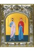 Икона Иоаким и Анна, 14x18 в серебряном окладе, арт вк-5584
