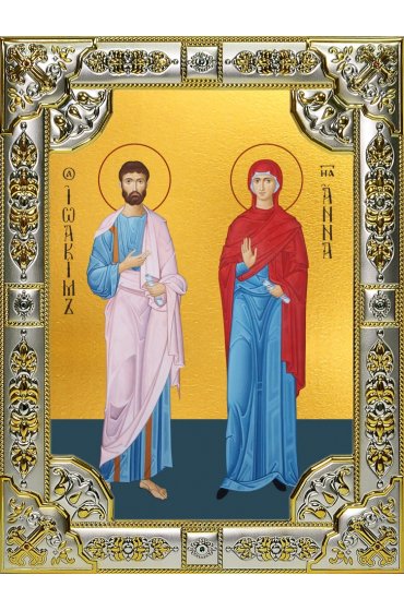 Икона Иоаким и Анна 18 х 24 со стразами, арт вк-5587