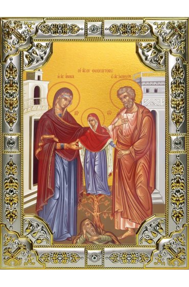 Икона Иоаким и Анна 18 х 24 со стразами, арт вк-5588