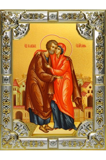 Икона Иоаким и Анна 18 х 24 со стразами, арт вк-5589