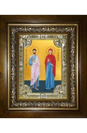 Икона Иоаким и Анна, 18x24 см, со стразами, в деревянном киоте, арт вк-5593