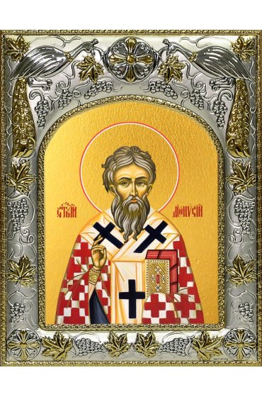 Икона Дионисий Ареопагит, священномученик 14x18 в серебряном окладе, арт вк-5608