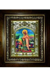 Икона Божья Матерь Геронтисса, 14x18 см, в деревянном киоте 20х24 см, арт вк-5663
