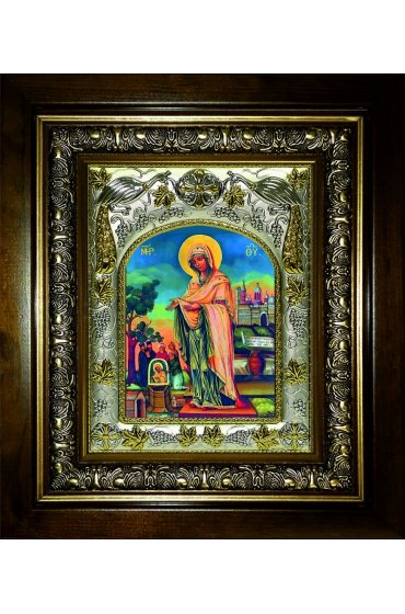 Икона Божья Матерь Геронтисса, 14x18 см, в деревянном киоте 20х24 см, арт вк-5663