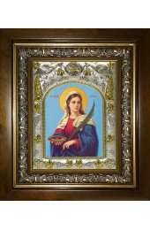 Икона Лукия Сиракузская, 14x18 см, в деревянном киоте 20х24 см, арт вк-5668