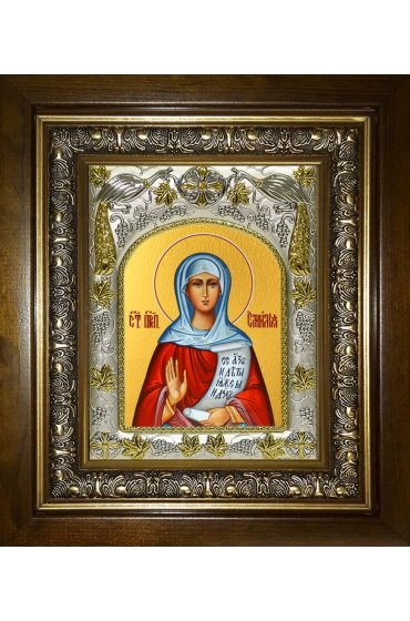 Икона Эмилия Кесарийская, 14x18 см, в деревянном киоте 20х24 см, арт вк-5669