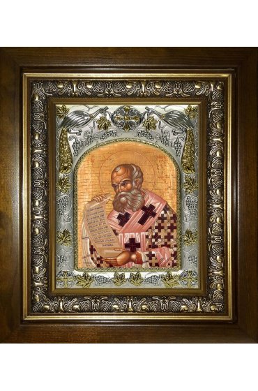 Икона Афанасий Великий, 14x18 см, в деревянном киоте 20х24 см, арт вк-5672