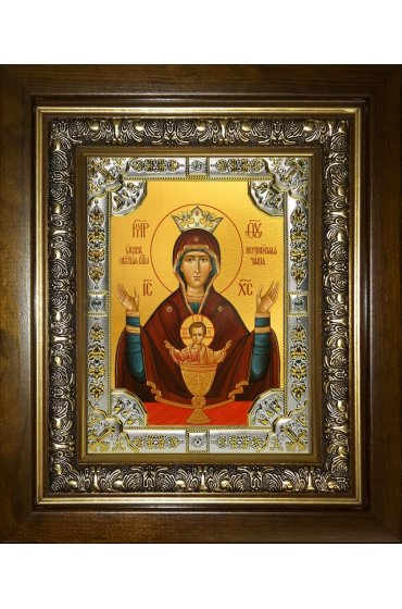 Икона Божья Матерь Неупиваемая чаша, 18x24 см, со стразами, в деревянном киоте, арт вк-5700