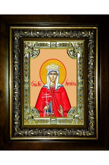 Икона Августа Святая, 18x24 см, со стразами, в деревянном киоте, арт вк-5701
