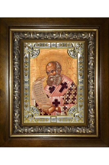 Икона Афанасий Великий, 18x24 см, со стразами, в деревянном киоте, арт вк-5704